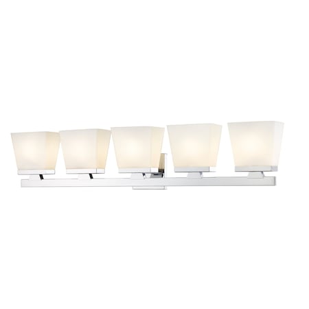 Z-Lite Astor 5 Light Vanity, Chrome & Etched Opal 1937-5V-CH